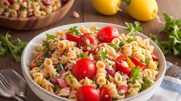 Photo une salade de pâtes froides maison rafraîchissante