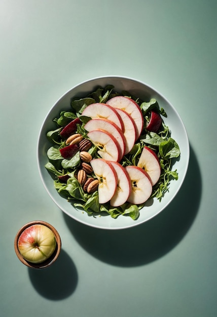 Photo salade de poire verte et de noix de pécan