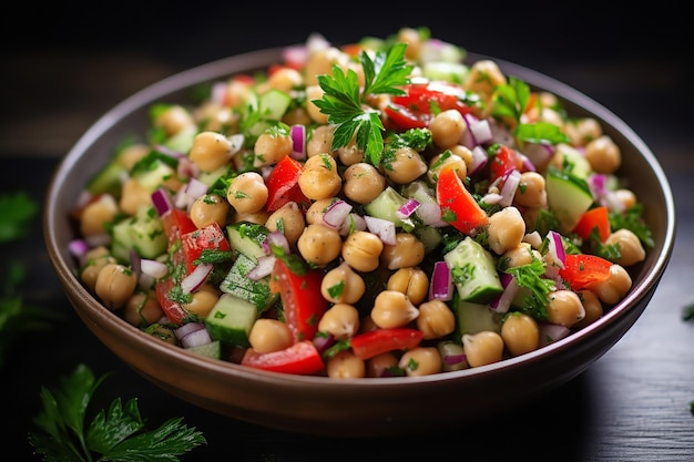 Salade de pois chiches Recette de déjeuner santé