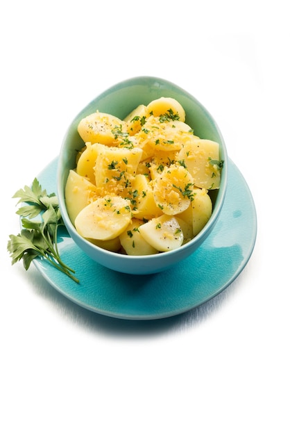 Photo salade de pommes de terre au persil et zeste de citron râpé