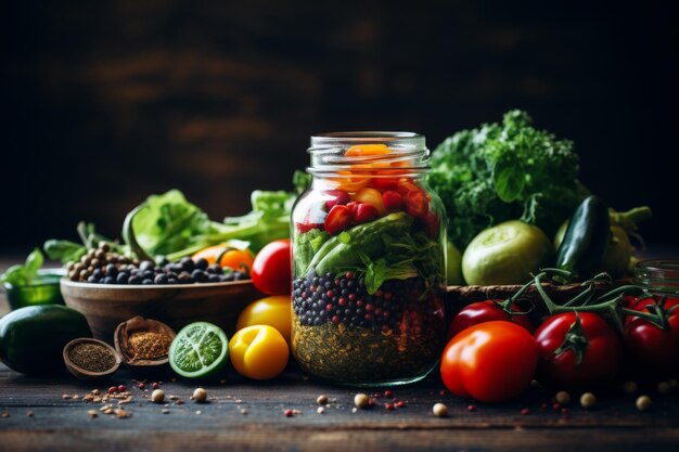 Salade en pot de maçonnerie