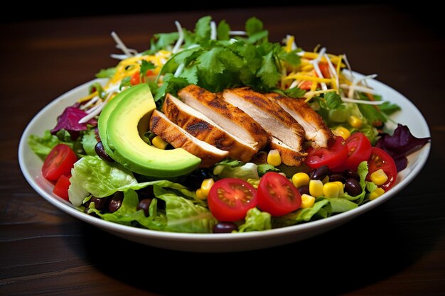 Salade de poulet et de riz mexicaine