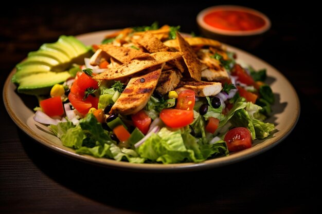 Salade de poulet et de riz mexicaine