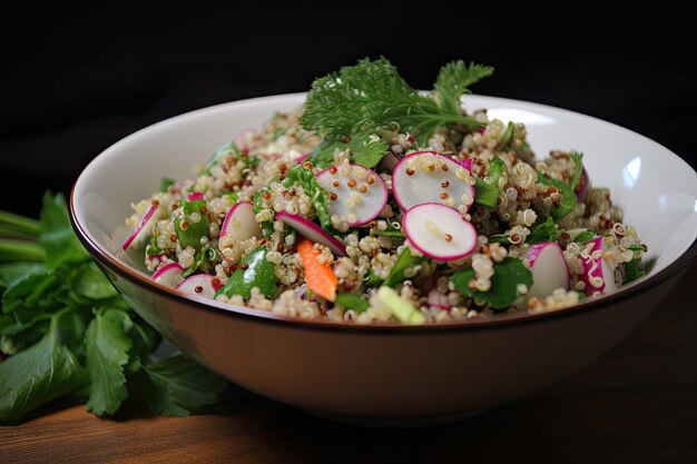 Salade de quinoa aux radis et graines de sésame