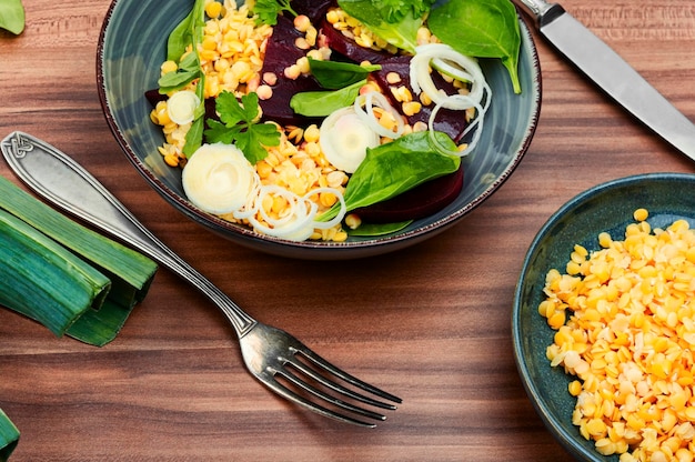 Salade saine de lentilles