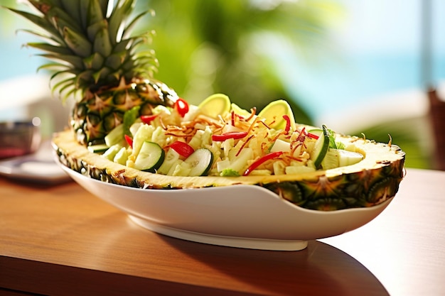 Salade servie dans un pot de maçon avec des couches d'ingrédients pour un aspect visuellement attrayant