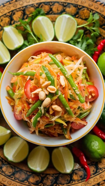 Salade de som tum ou de papaya thaïlandaise