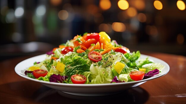 Photo une salade somptueuse avec un mélange de crisps