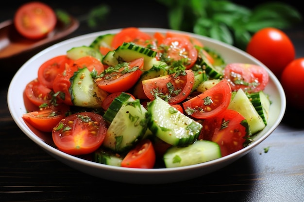 Salade de tomates et de concombres italienne