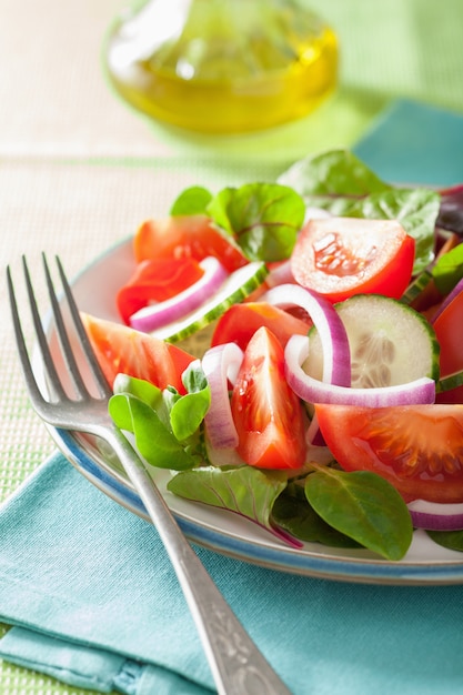 Salade de tomates saines au poivre de concombre oignon