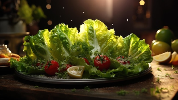 salade verte fraîche une photo étonnante