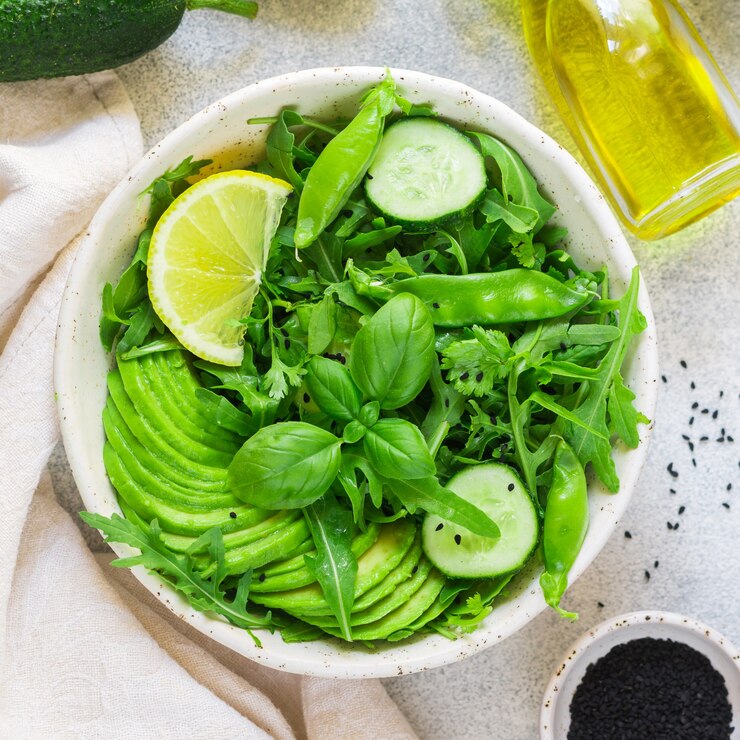 Photo salade verte vegan