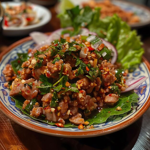 Photo salade de viande épicée