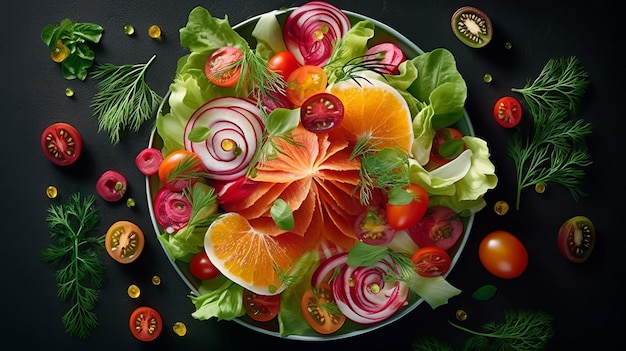 Une salade vibrante et fraîche éclatante de couleurs et de saveurs