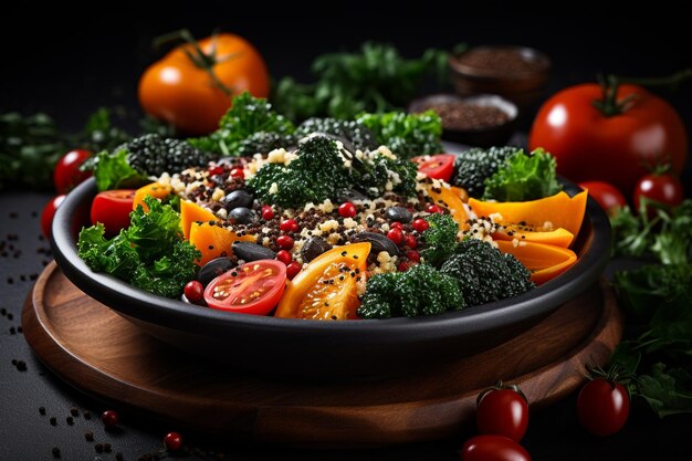 Saladier frais avec légumes sains et avocat généré