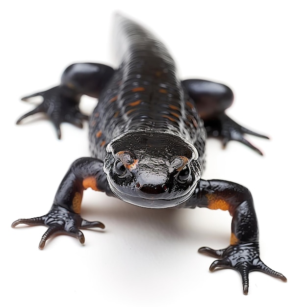 Photo une salamandre sur fond blanc id de travail 1ef7021458d14f91a0cddcd153e64a18