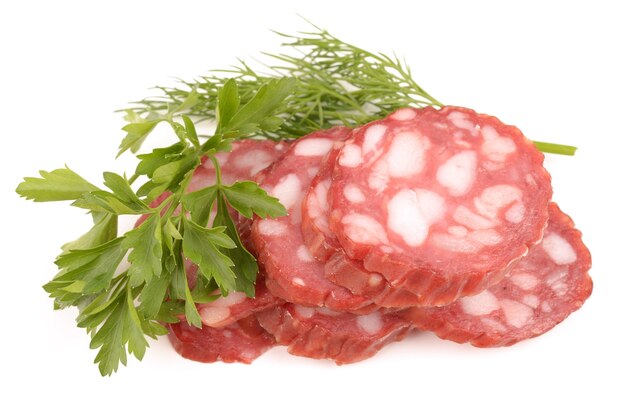 Salami sur blanc