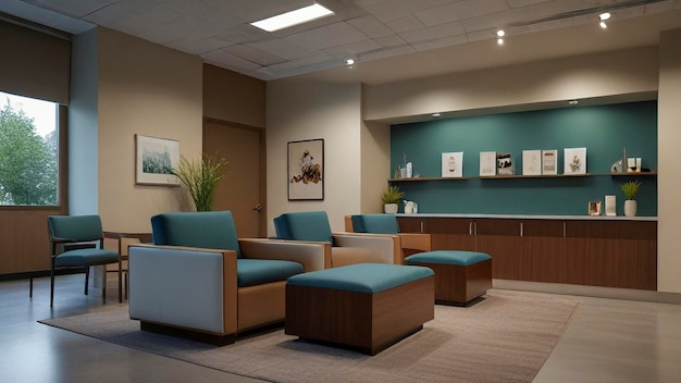 salle d'attente moderne d'une clinique médicale commercial design d'intérieur