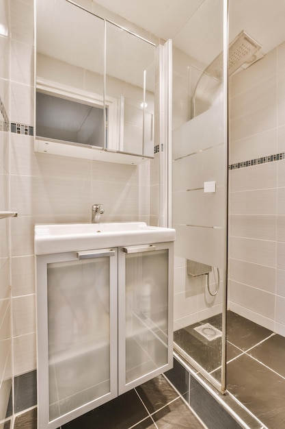 Salle de bain élégante avec douche