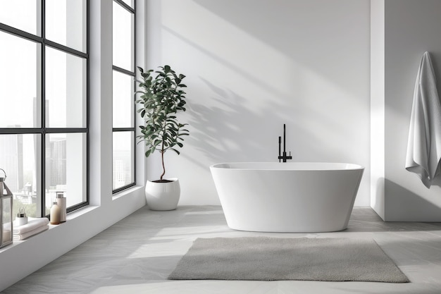 salle de bain minimaliste blanche