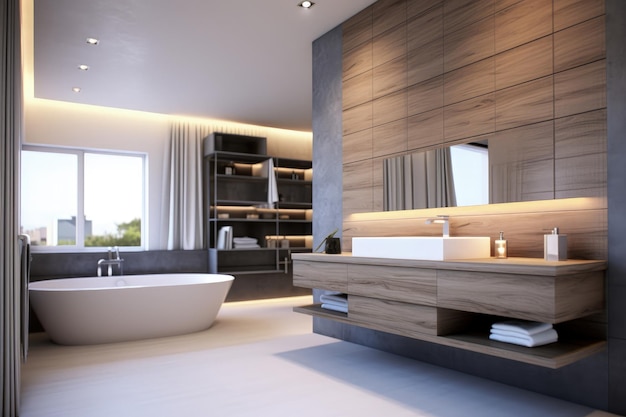 salle de bain moderne concept d'architecture moderne illustration numérique IA générative