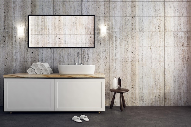 Salle de bain moderne avec copyspace