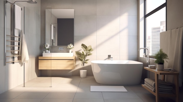 Salle de bain moderne Illustration AI GenerativexA