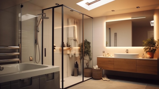 Salle de bain moderne Illustration AI GenerativexA