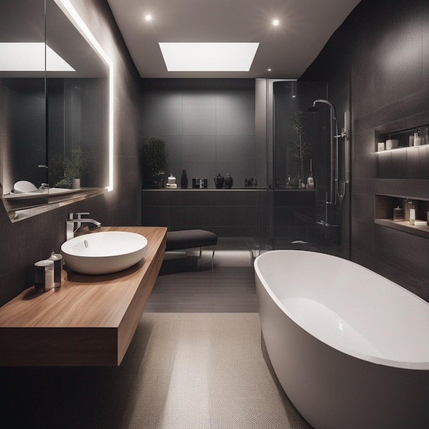 Une salle de bain moderne et luxueuse