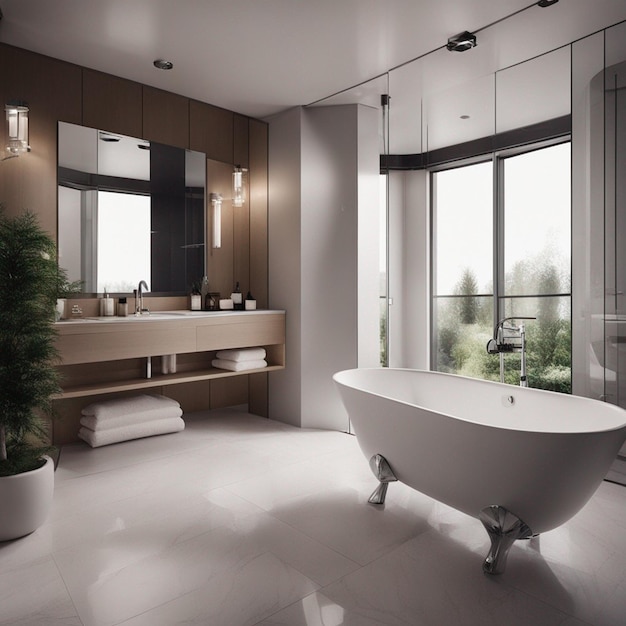 Une salle de bain moderne et luxueuse