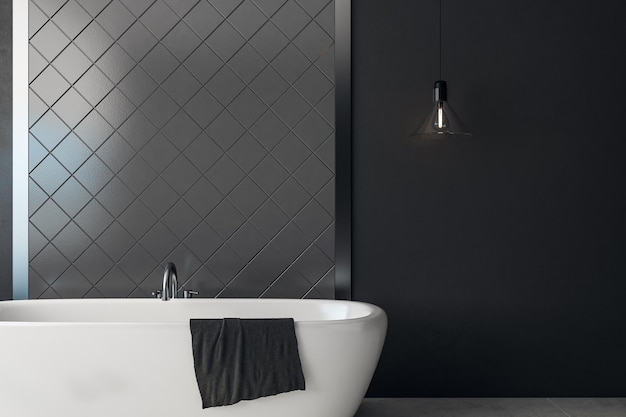 Salle de bain sombre avec copyspace