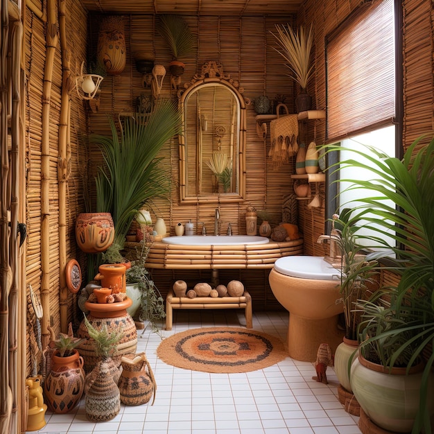 Photo une salle de bain avec une toilette et un évier