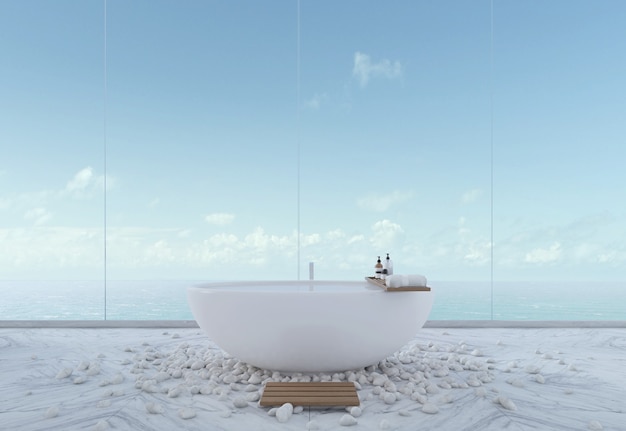 Photo salle de bain vue mer