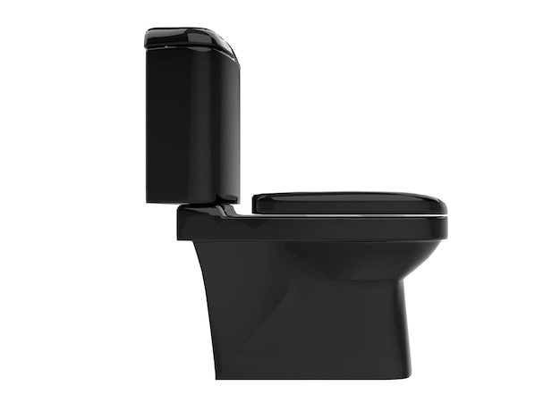 Salle de bain wc porcelaine noire eau sanitaire closet3d illustration