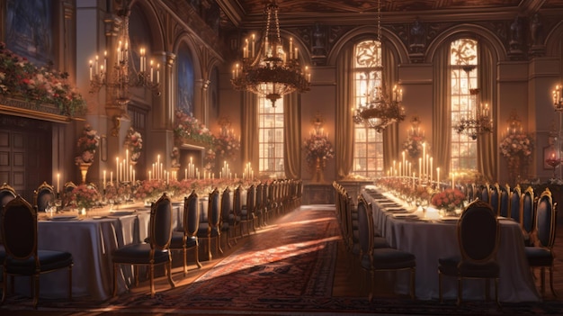 salle de bal opulente, fond d'écran HD 8K, image photographique