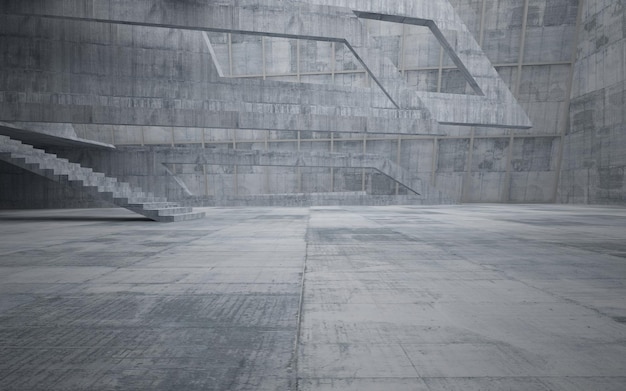 Salle de béton abstrait sombre vide intérieur lisse arrière-plan architectural Vue de nuit