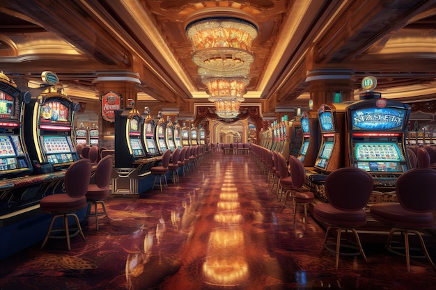 Salle de casino avec machines à sous