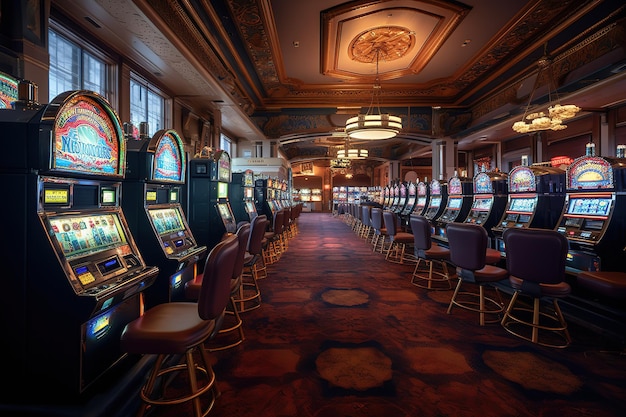 Salle de casino avec machines à sous