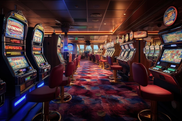 Salle de casino avec machines à sous