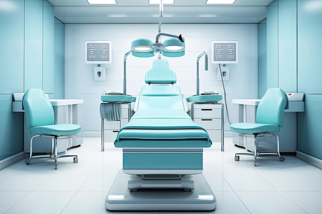 salle de chirurgie stérile isolée sur fond blanc