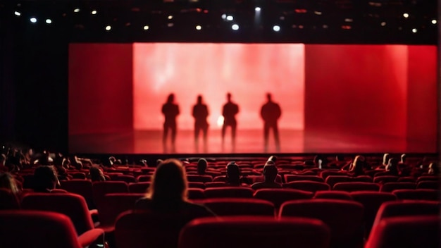 Photo salle de cinéma avec lumière du public à partir du cinéma à l'intérieur du cinéma