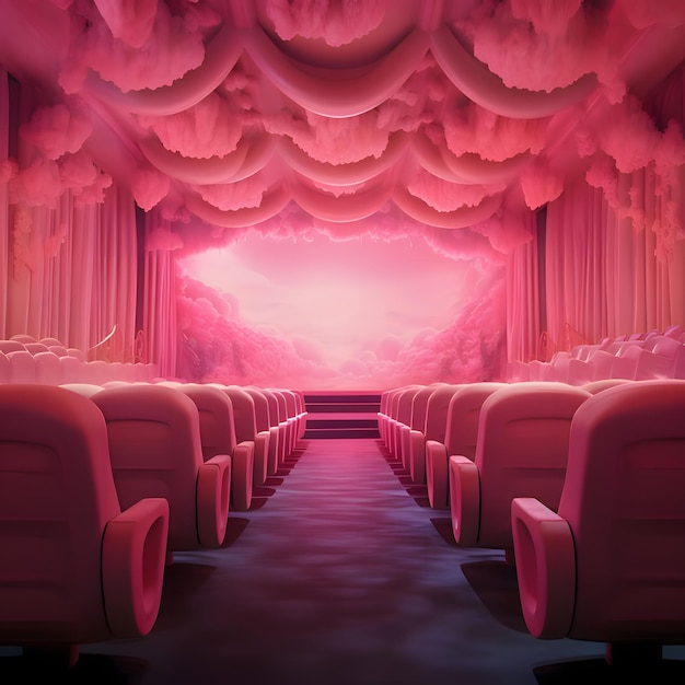 Salle de cinéma rose style Barbie