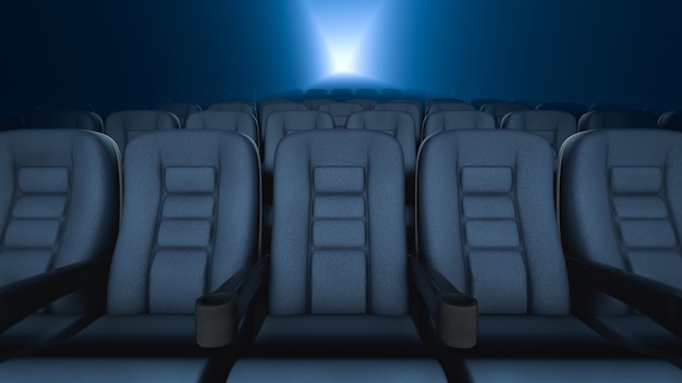 Salle de cinéma vide. Rendu 3D