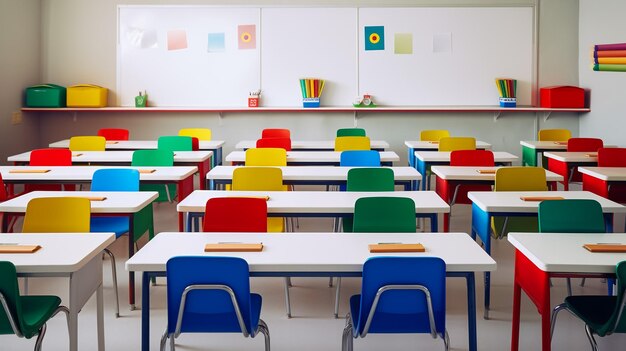 Photo la salle de classe du lycée coréen