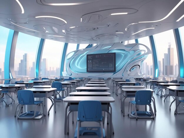 Photo salle de classe d'école futuriste abstraite