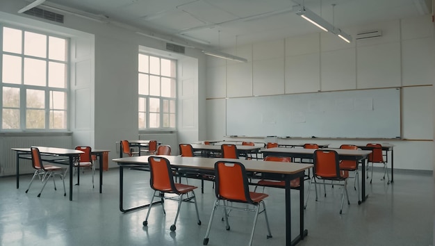 La salle de classe est vide.