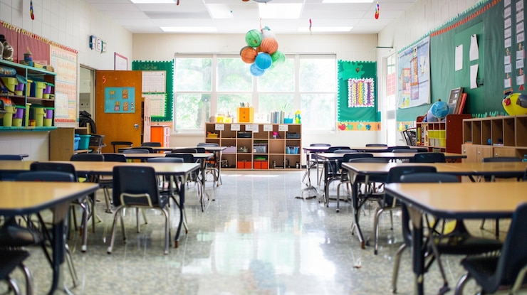 Photo une salle de classe photo d'un enfant