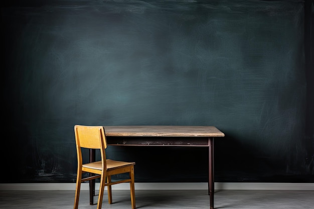 Salle de classe vide avec toile de fond de tableau noir aucune école d'étudiants fermée