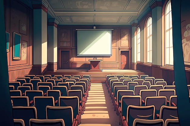 Une salle de conférence universitaire vide à l'université