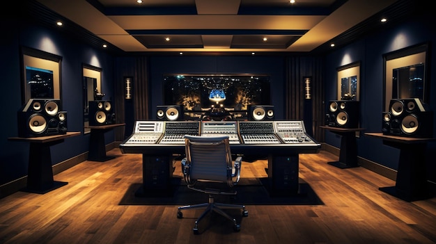 Salle de contrôle du studio d'enregistrement